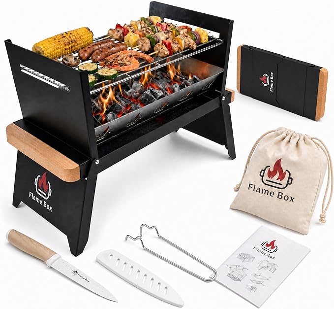 Nomad Portable Charcoal Grill – Ultra‑Slim Folding BBQ (Stainless Steel 304)