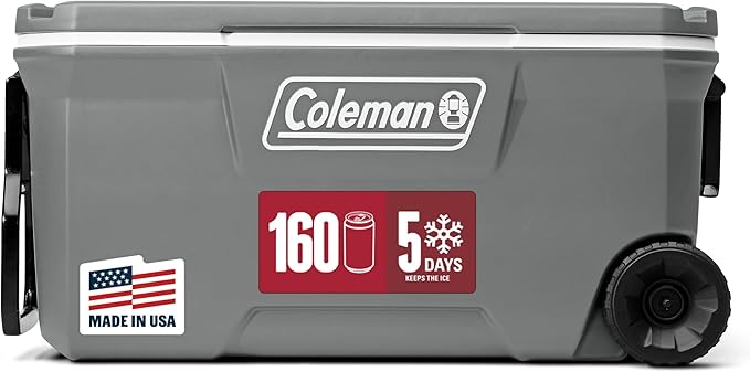 Coleman Classic Series 100‑Qt Wheeled Cooler – Leak‑Resistant, 5‑Day Ice Retention