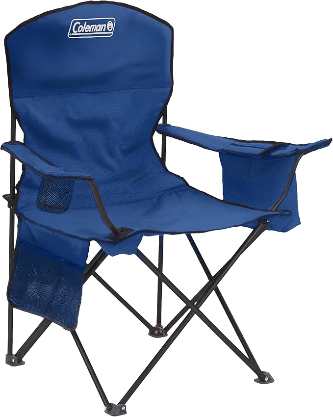 Coleman Camping Chair – Foldable Outdoor Chair with 4‑Can Cooler & Cup Holder