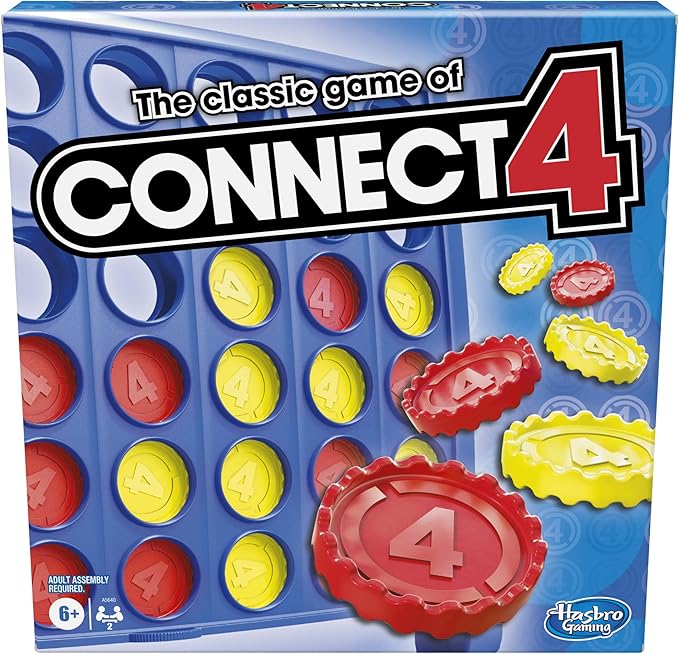 Hasbro Gaming Connect 4 Classic Grid – 4-in-a-Row Strategy Board Game for Kids, 2 Players, Family Game, Ages 6+