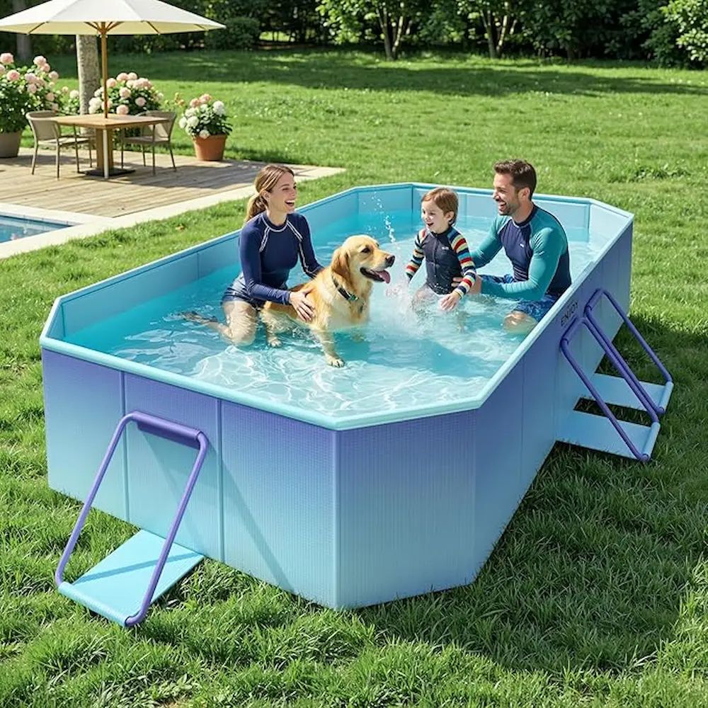 Foldable Swimming Pool for Kids & Pets | Sturdy Non‑Inflatable Design