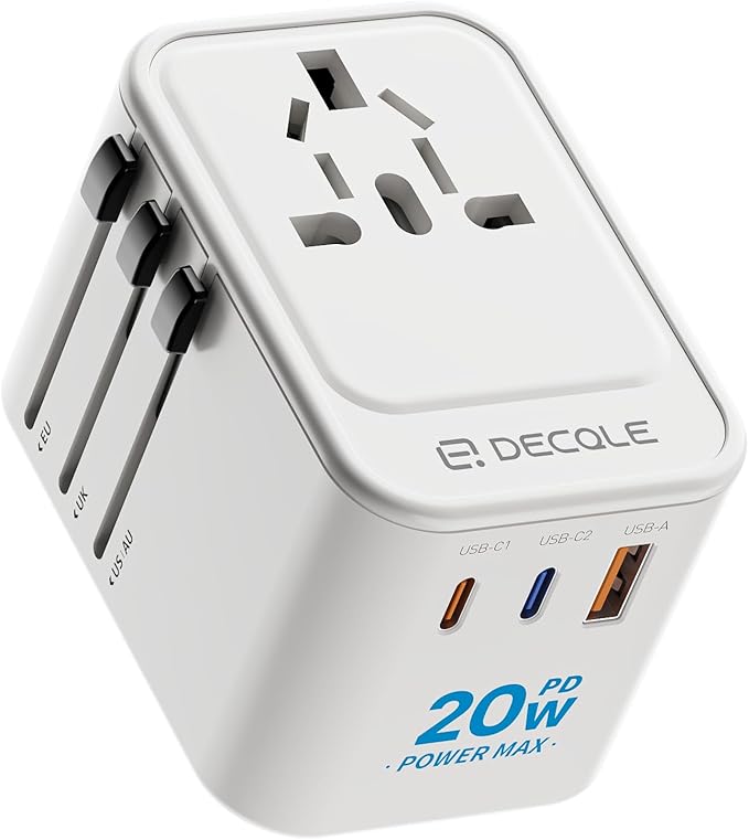 Universal Travel Adapter with USB‑C & USB‑A (224 Countries)