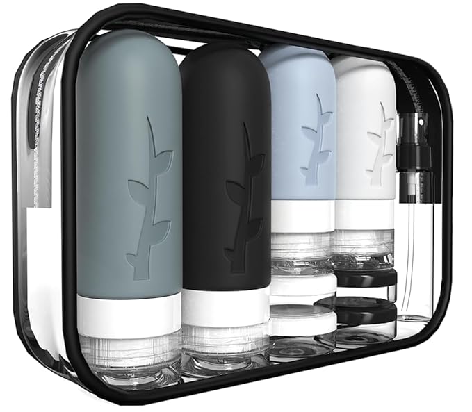 Tocelffe 18‑Piece TSA‑Approved Silicone Travel Bottles Set